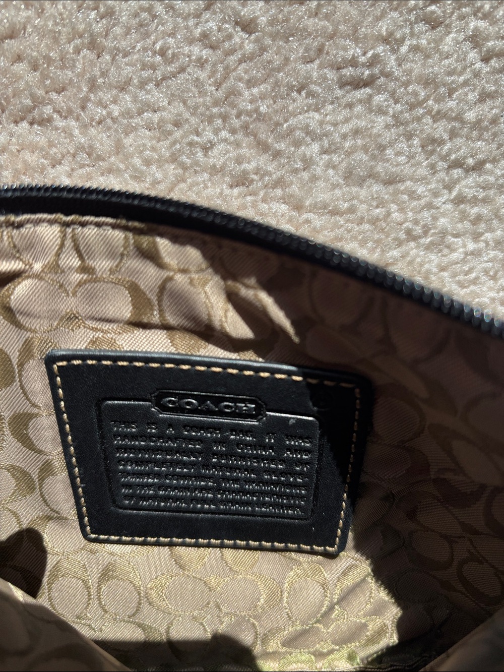 Coach Black Embossed Leather Wristlet - Picture 5 of 6